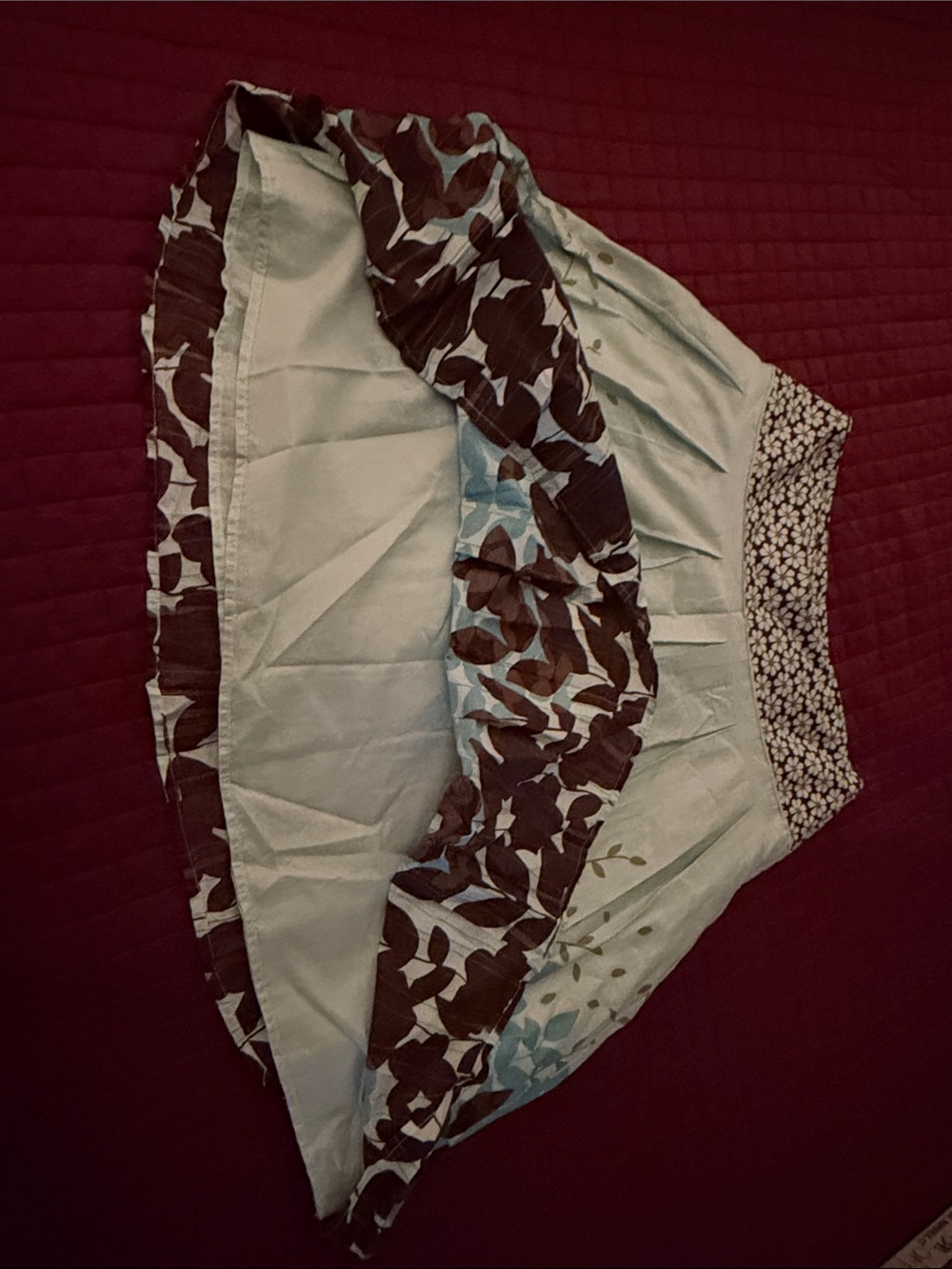 Apt. 9 Light Blue Floral Pleated Skirt - Picture 2 of 7